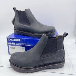 Birkenstock Stalon Chelsea Boots Black Nubuck Leather Womens EU 41 US 10-10.5